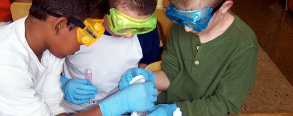 Young scientists learn about cell permeability.